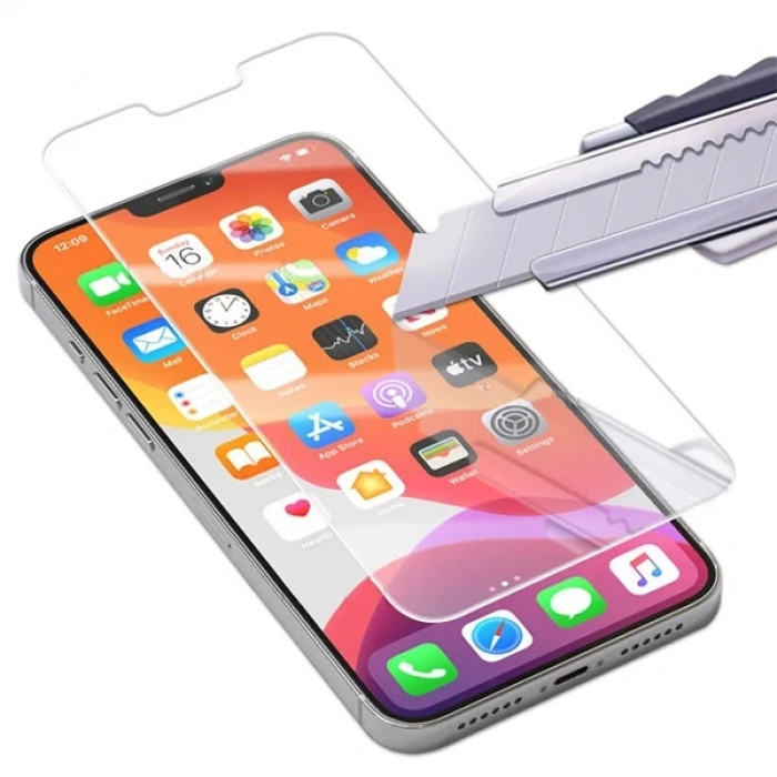 ALLY İPhone 12 Pro Max 6.7 Matte HD Tempered Cam Ekran Koruyucu-(5775)