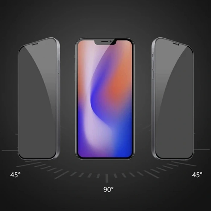 ALLY İPhone 1212 PRO 6.1 3D Full Privacy Gizlilik Cam Ekran Koruyucu Anti-Spy-(5775)