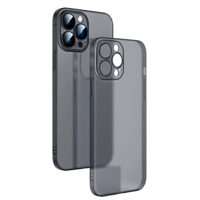 Ally iPhone 13 Pro Max 6.7inch Frosted Glass Şeffaf Kamera Korumalı Kılıf-(5775)