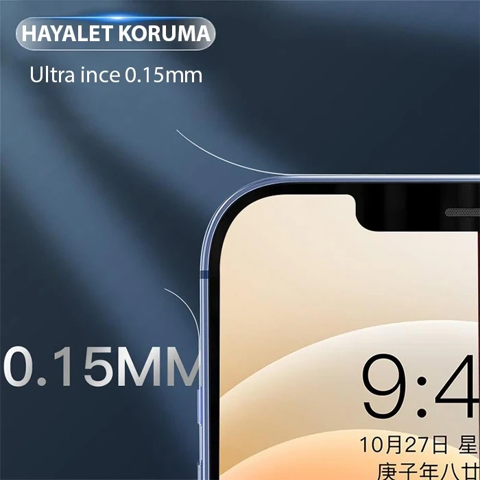 ALLY iPhone 14 Hidrojel Hayalet Yan Alt Üst Kaplama Koruyucu Film-(5775)