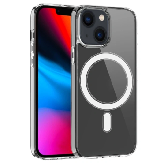 ALLY iPhone 14 Plus 6.7inç Magsafe Uyumlu Manyetik Sert Silikon Kılıf-(5775)