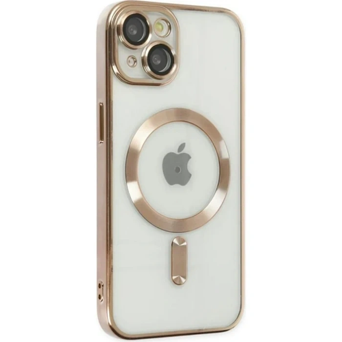 ALLY iPhone 14 Plus 6.7inç Renkli Kenar Lazer Çerçeveli Magsafe Uyumlu Silikon Kılıf-(5775)