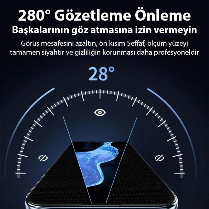 Ally iPhone 14 Privacy Hayalet Full Koruma Tempered Cam Ekran Koruyucu-(5775)