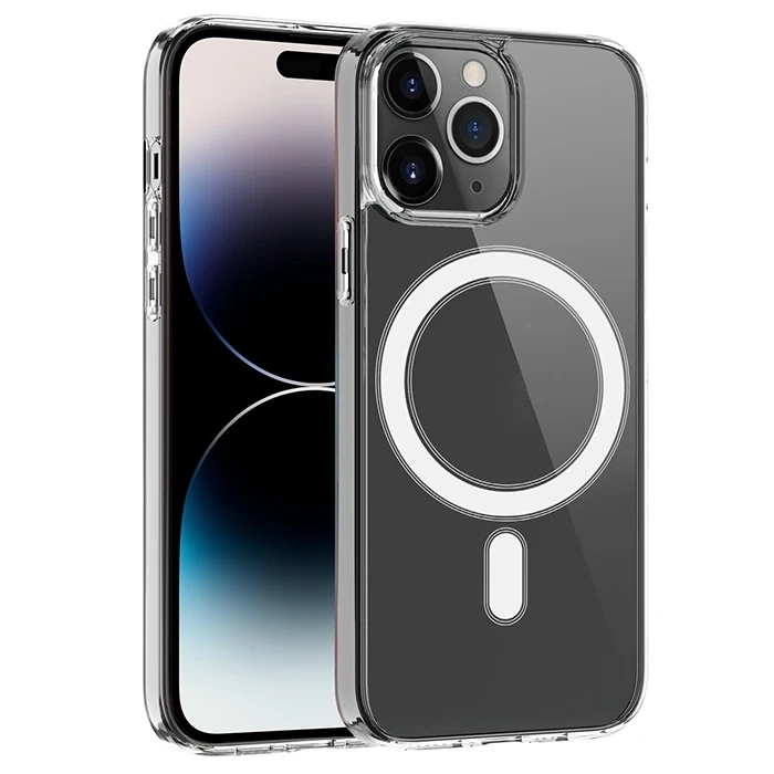 ALLY iPhone 14 Pro 6.1inç Magsafe Uyumlu Manyetik Sert Silikon Kılıf-(5775)
