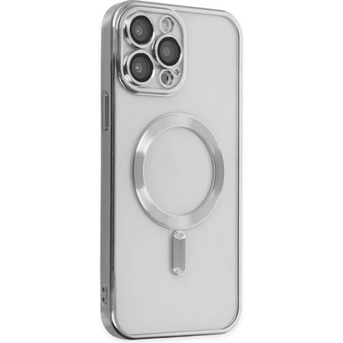 ALLY iPhone 14 Pro 6.1inç Renkli Kenar Lazer Çerçeveli Magsafe Uyumlu Silikon Kılıf-(5775)