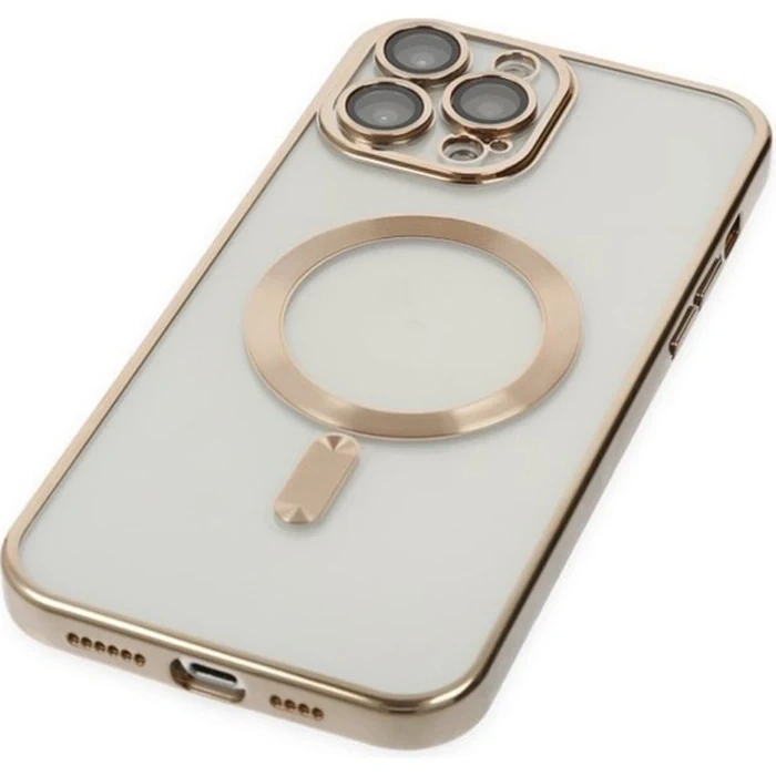 ALLY iPhone 14 Pro 6.1inç Renkli Kenar Lazer Çerçeveli Magsafe Uyumlu Silikon Kılıf-(5775)