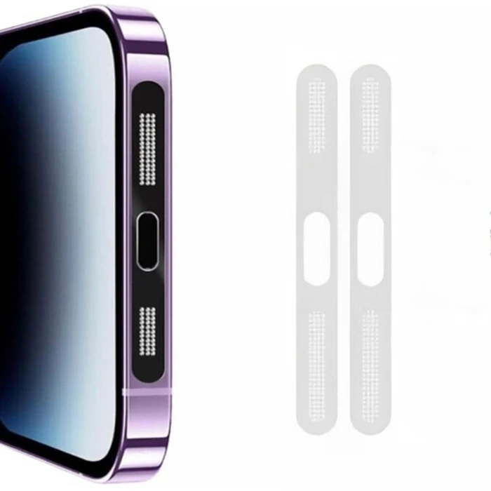 Ally iPhone 14 Pro Max  İçin Anti-Dust Toz Ve Kir Önleyici Sticker 2 Adet Set-(5775)