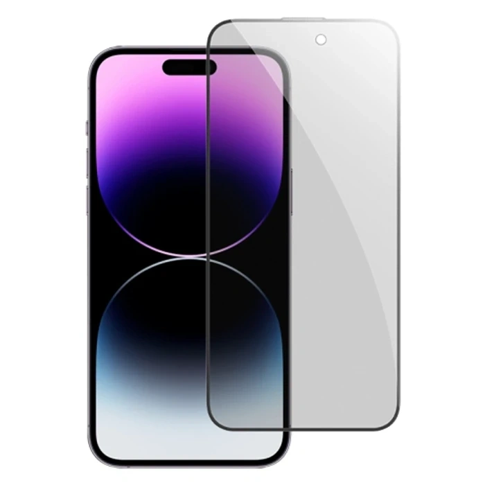 Ally iPhone 15 Plus Privacy Hayalet Full Koruma Tempered Cam Ekran Koruyucu-(5775)