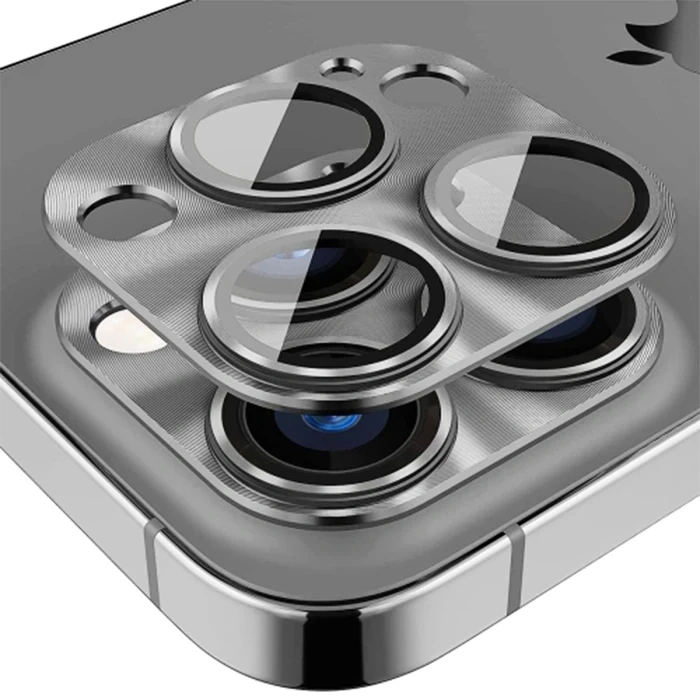 ALLY iPhone 15 Pro-15 Pro Max Metal Tempered Kamera Lens Koruyucu-(5775)