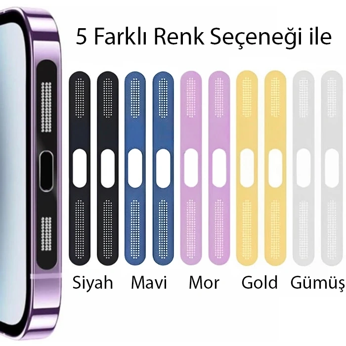 Ally iPhone 15 Pro Max  İçin Anti-Dust Toz Ve Kir Önleyici Sticker 2 Adet Set-(5775)