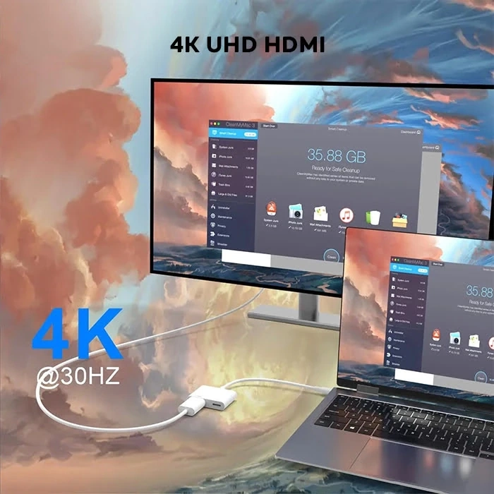 ALLY  İPhone 15 Type-c to Type-c + HDMI Çevirici Kablo Dijital AV Adaptörü-(5775)