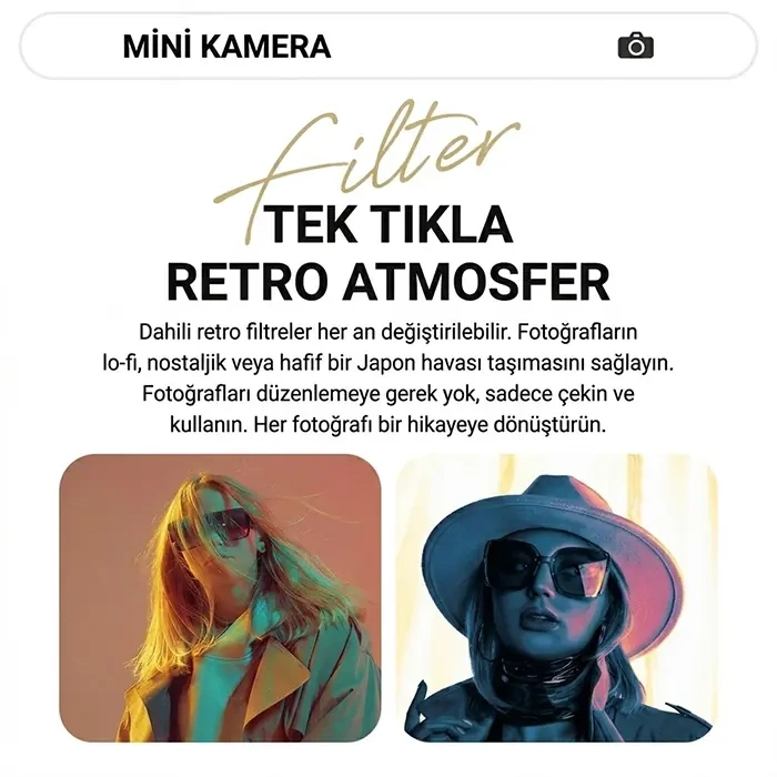 Ally PixMini Retro Video Dijital Kamera Ağ Kamerası DVR 1080P HD-(5775)
