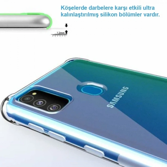 Ally Samsung Galaxy M30S Anti-Drop Darbe Emici Silikon Kılıf-(5775)