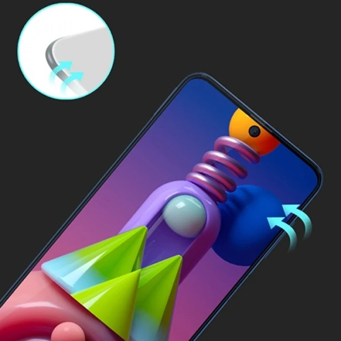 ALLY SM Galaxy M51 Full Glue Tempered Full Cam Ekran Koruyucu-(5775)