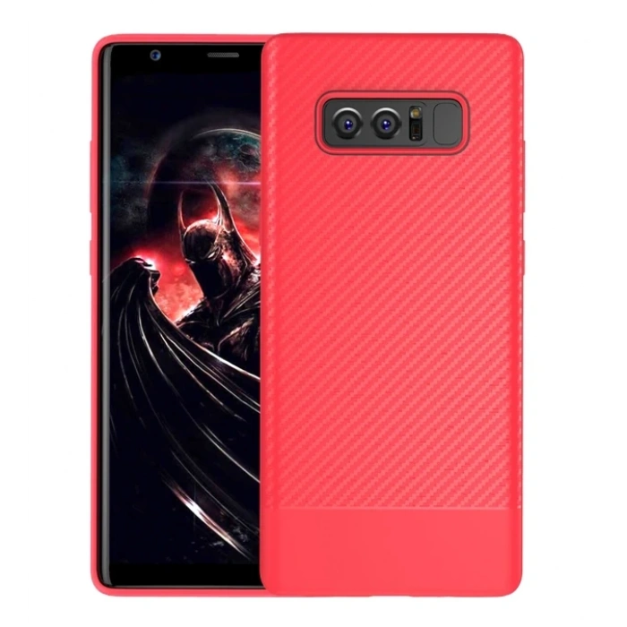 Ally SM Galaxy Note 8 Carbon Fiber Dokulu Premium Soft Silikon Kılıf-(5775)