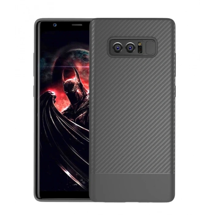 Ally SM Galaxy Note 8 Carbon Fiber Dokulu Premium Soft Silikon Kılıf-(5775)