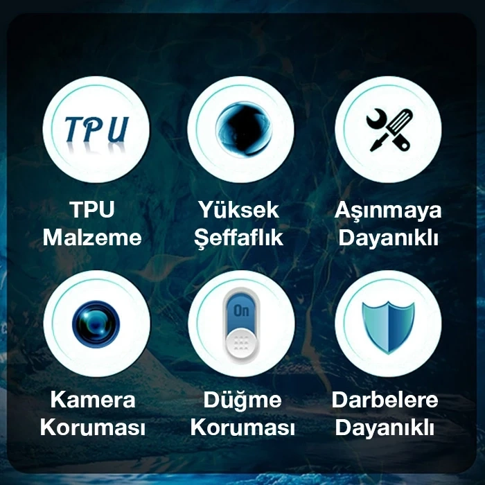 Ally Space iPhone 13 Pro 6.1inç Kamera Korumalı Premium Silikon Şeffaf Kılıf-(5775)