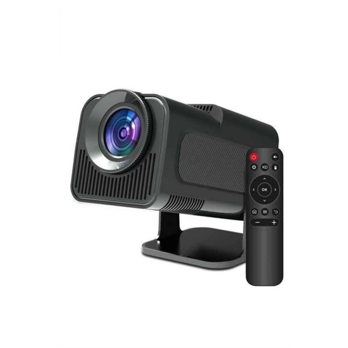 Android Projeksiyon Siyah Taşınabilir Sinema Projektörü 4k 1080p Ev Sineması Bluetooth