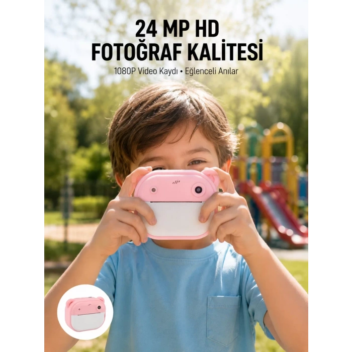 Anında Baskı Özellikli Şipşak Kamera 24MP HD Çift Lensli ve 32GB Hafızalı