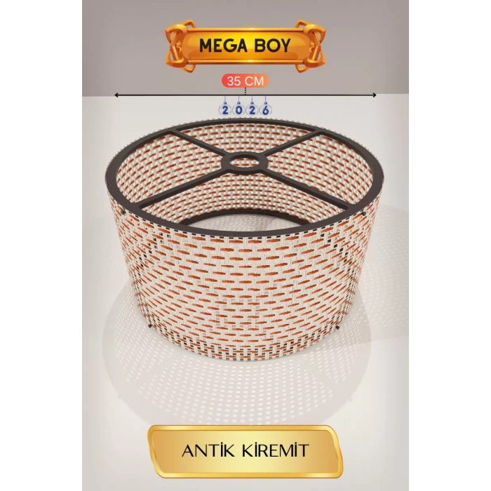 Antik Kiremit Lambader Başlığı 35 CM Mega Boy