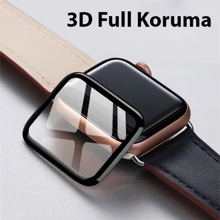 Apple Watch 7-8 41mm 3D PMMA Kavisli Full Cam Ekran Koruyucu PET-(5775)