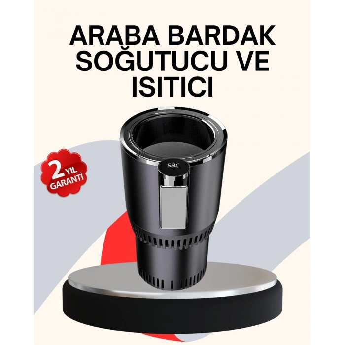 Araba Bardaklığı Isıtma Soğutma Ayarlı Çakmak Girişli Akıllı Model