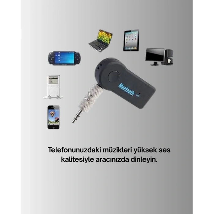 Araç İçi Bluetooth AUX Müzik ve Telefon Görüşmesi Adaptörü