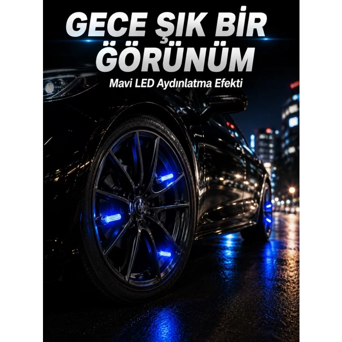 Araç Sibop Işığı 4lü Set Otomatik Yanan LED Lastik Aksesuarı