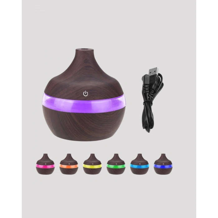 Aromaterapi Uyumlu 300 ml LED Işıklı Oda Kokusu Difüzörü