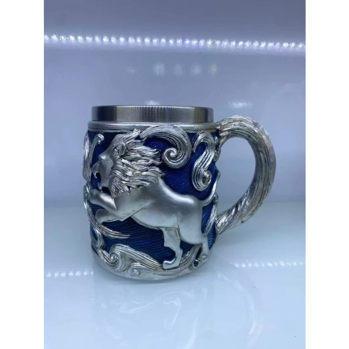 Aslan işlemeli Çelik Kupa Bardak Kod 6974
