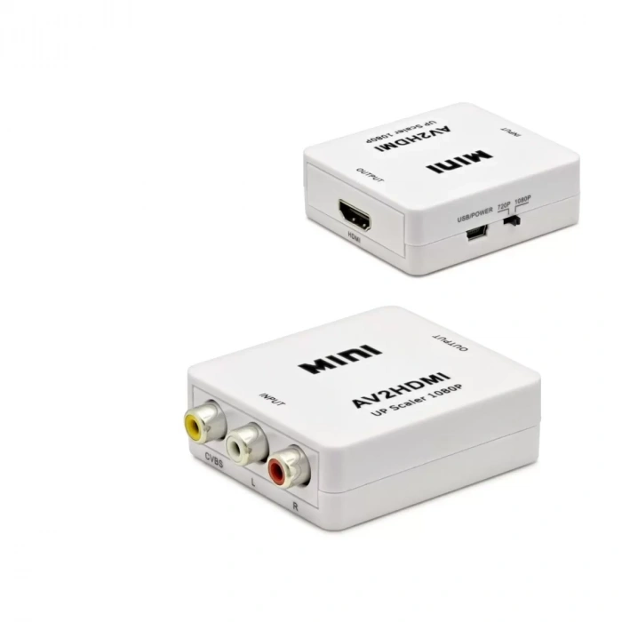 AV Dişi to HDMI Dişi Görüntü Dönüştürücü 1080p Full HD - Beyaz HDX1282