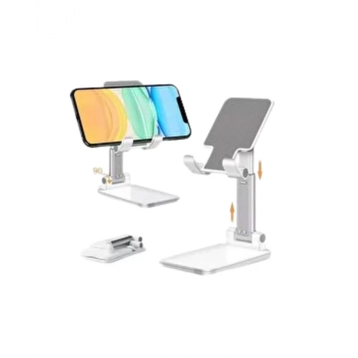 Ayarlanabilir Ergonomik Katlanabilir Masaüstü Telefon Tutucu Beyaz
