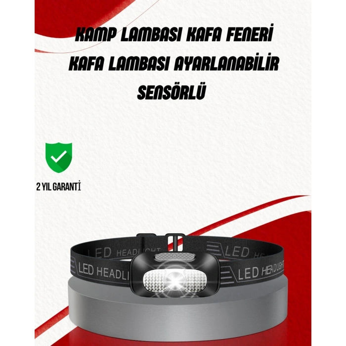 Ayarlanabilir Kafa Lambası Type-C Şarjlı Kompakt Kamp Lambası