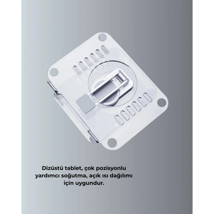 Ayarlanabilir Şeffaf Tablet Standı Kaymaz Silikon Tabanlı