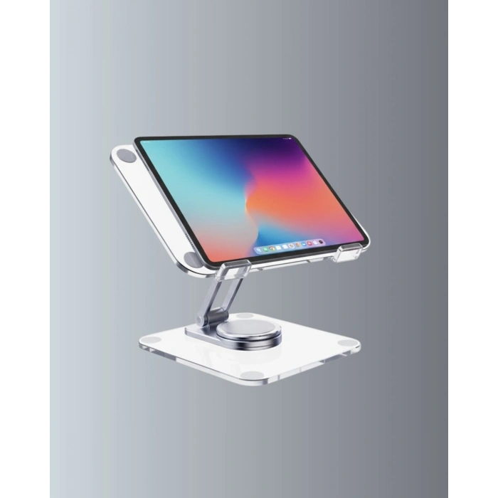 Ayarlanabilir Şeffaf Tablet Standı Kaymaz Silikon Tabanlı
