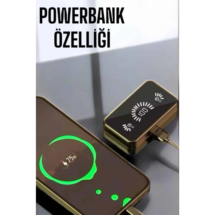 Aynalı Bluetooth Kulaklık Telefon Standlı Dijital Göstergeli