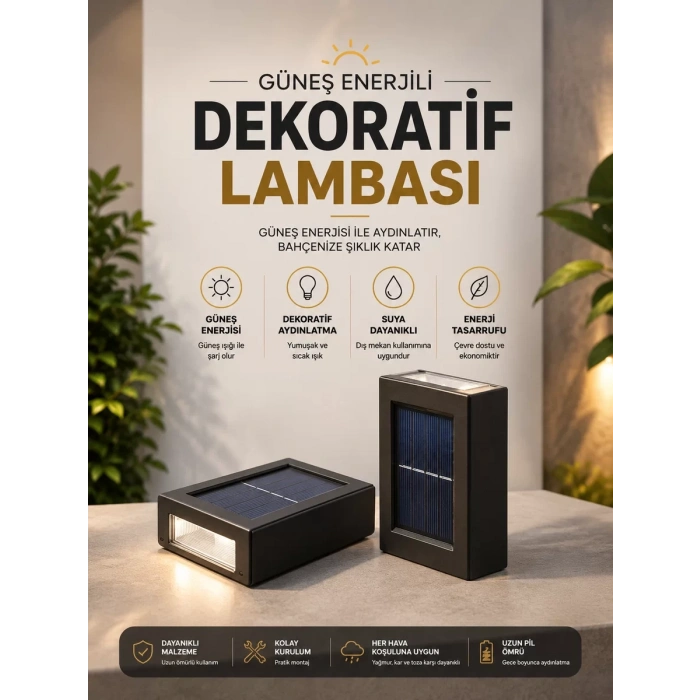 Bahçe Aydınlatması Solar Güneş Enerjili Dekoratik Led Işıklı Lamba