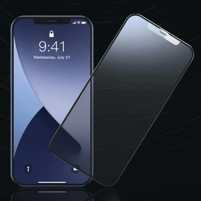 Baseus 0.25MM İPhone 12-12 PRO 6.1 3D Full Tempered Cam Ekran Koruyucu 2adet-(5775)