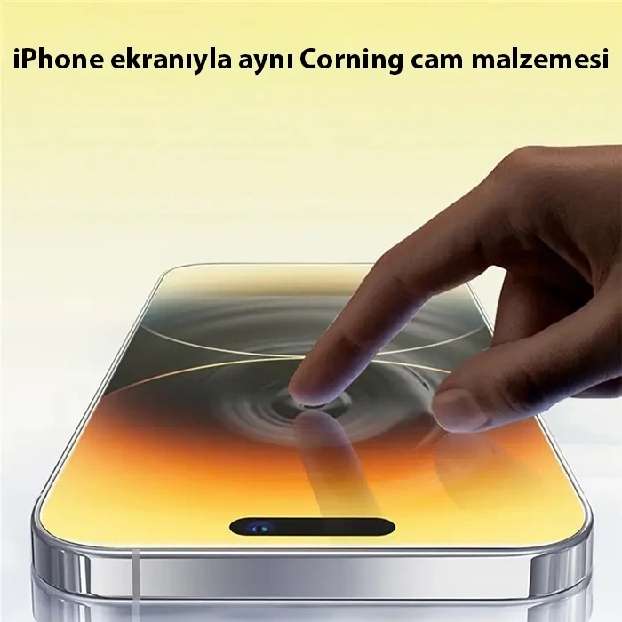 Baseus Corning iPhone 15 Pro Max HD Tempered Full Koruma Cam Ekran Koruyucu-(5775)