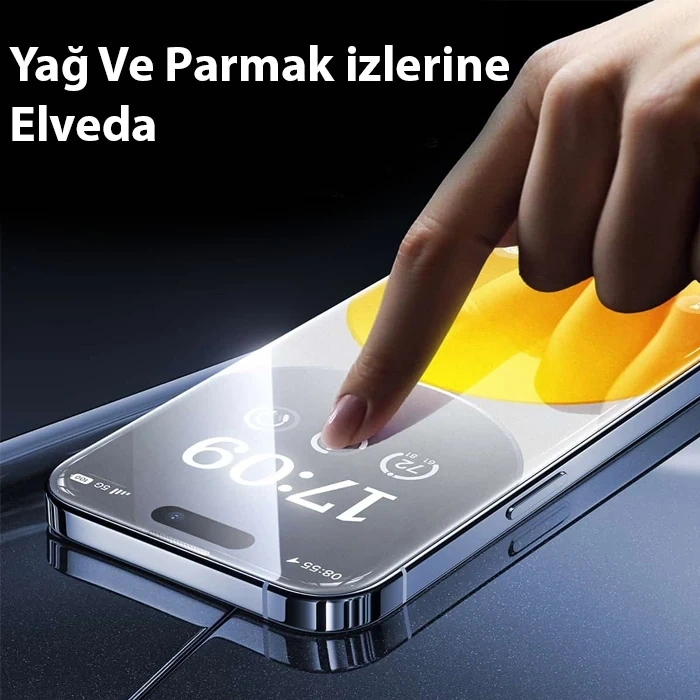 Baseus Crystalline iPhone 15 için Parlama Önleyici Tempered Cam Ekran Koruyucu-(5775)