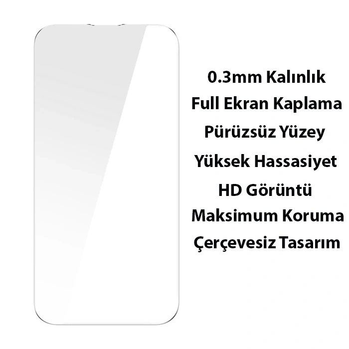Baseus Frame Series iPhone 14 Pro 6.1 Kamera Koruyuculu Magsafe Kılıf + Tempered Ekran Koruyucu Set-(5775)