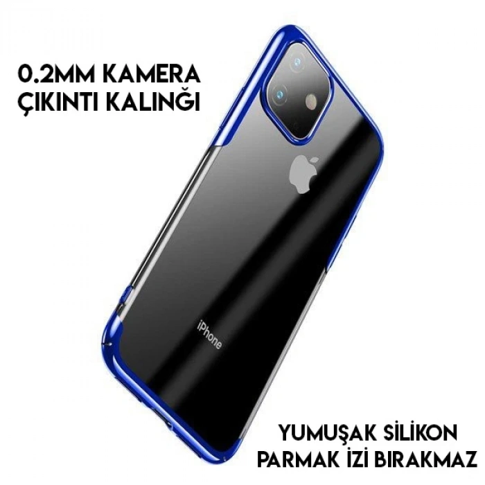 Baseus Glitter Case İPhone 11 Pro  Max 6.5  Şeffaf Lüx Silikon Kılıf-(5775)