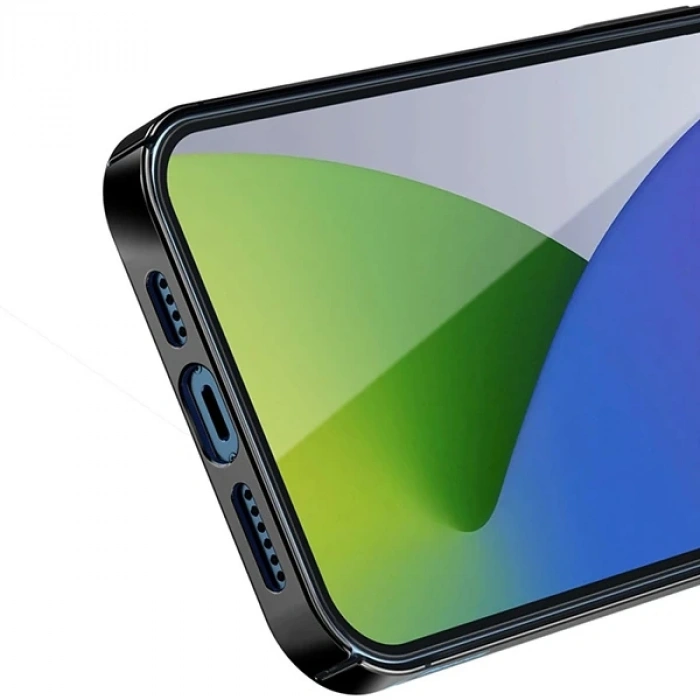 Baseus Glitter İPhone 12 Pro Max Şeffaf Lüx Silikon Kılıf Soft TPU Kılıf-(5775)