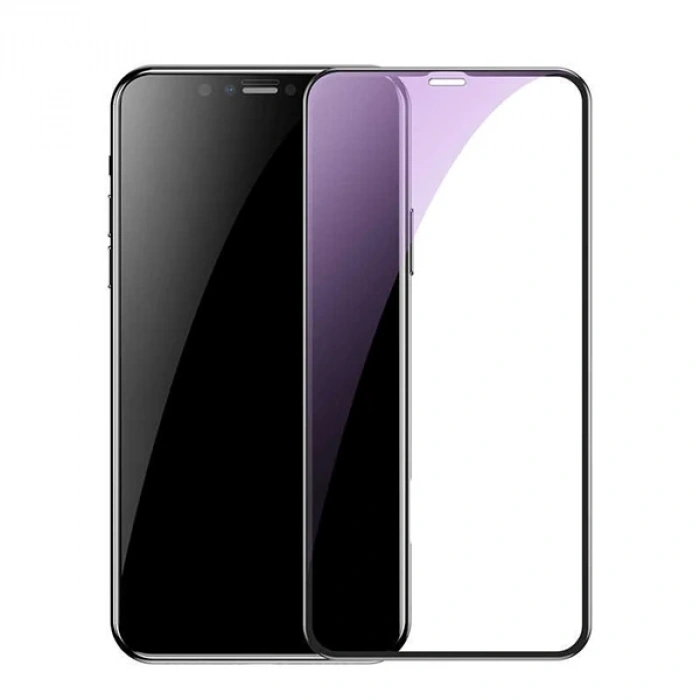Baseus İphone 11 Pro Max 0.20mm Anti Blue Ray Tam Ekran Koruyucu-(5775)