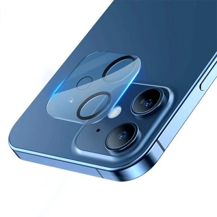BASEUS iPhone 12 6.1 3D Full Kaplama Kamera Koruyucu Cam 2 Adet Set-(5775)
