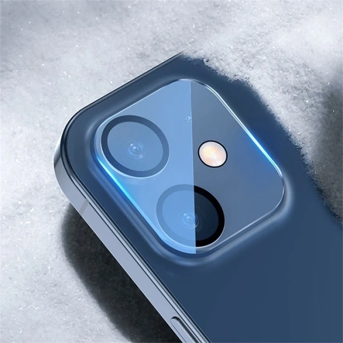 BASEUS iPhone 12 6.1 3D Full Kaplama Kamera Koruyucu Cam 2 Adet Set-(5775)