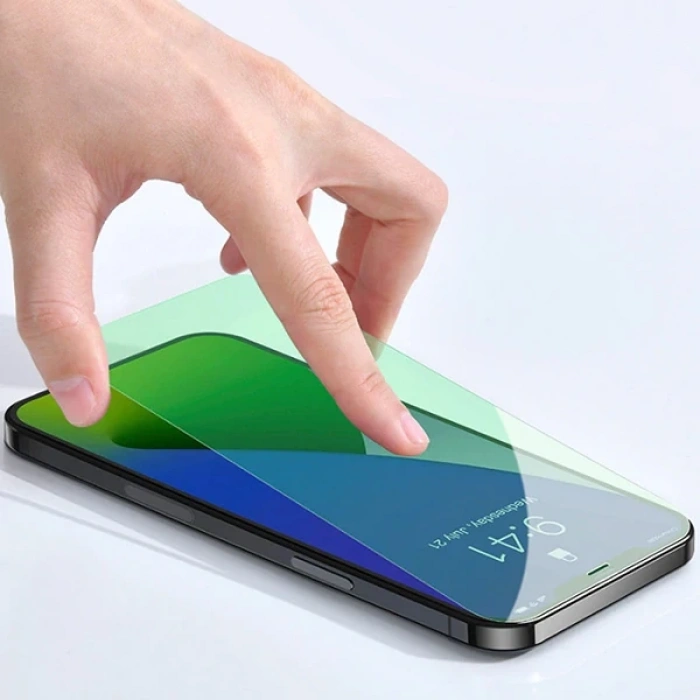 BASEUS İPhone 12 Mini 0.15mm Full Tempered Cam Ekran Koruyucu 2Set Anti-Bluelight-(5775)