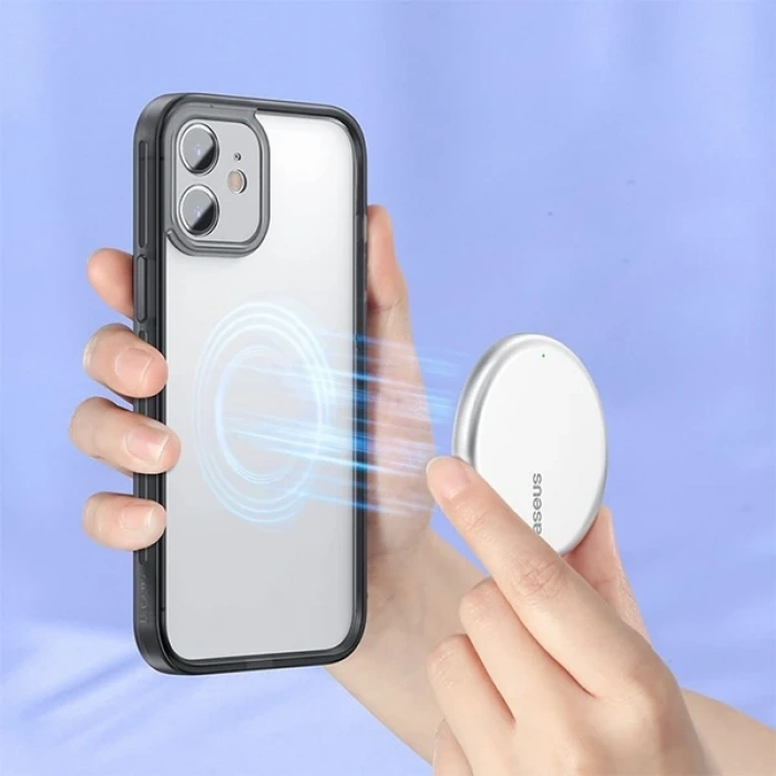Baseus iPhone 12 Mini Kamera Lens Koruyuculu Frame Kılıf-(5775)