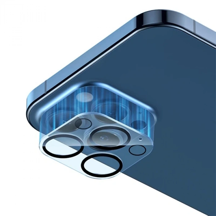 BASEUS iPhone 12 Pro 6.1 3D Full Kaplama Kamera Koruyucu Cam 2 Adet Set-(5775)
