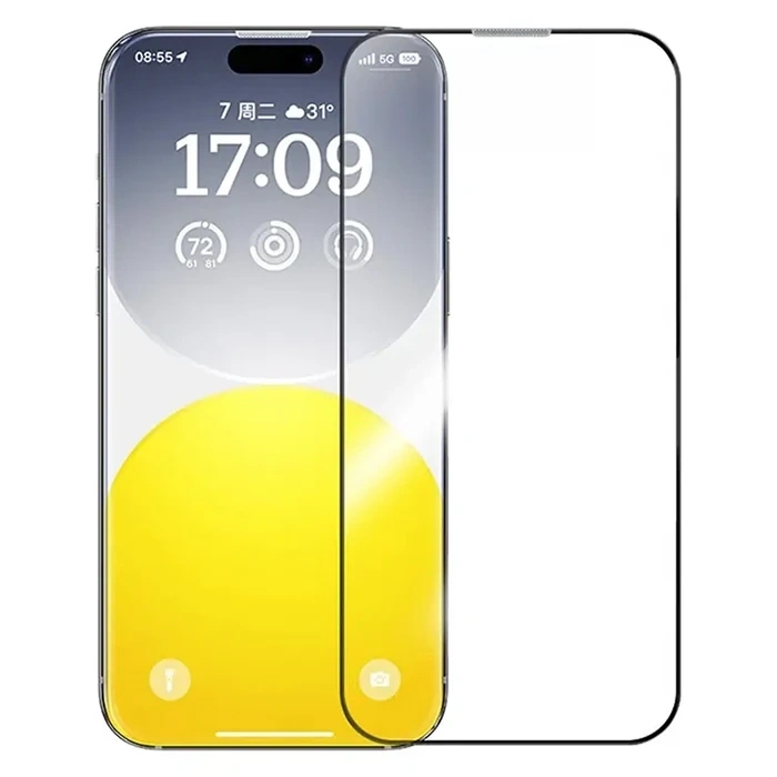 Baseus iPhone 15 HD Tempered Full Koruma Cam Ekran Koruyucu-(5775)